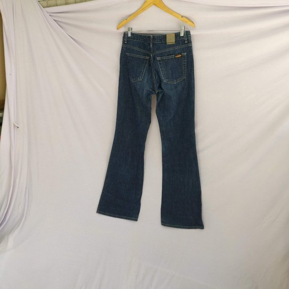 Highwaist Cotton/Linen blend Sailor Flared Jeans 30w +MEASUREMENT  35% Linen - Picture 7 of 9
